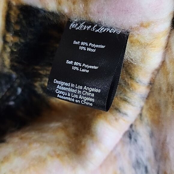 For Love and Lemons Rachel Wool Blend Plaid Bucket Hat xs